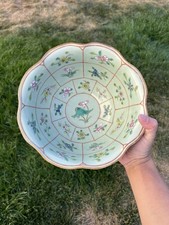 Antique Chinese Qing Cabbages Flowers Hand Painted Porcelain Bowl 19th Century picture