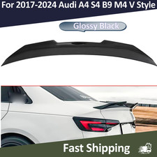 For 2017-2024 Audi A4 S4 B9 Sedan M4 Style Glossy Black Rear Trunk Spoiler Wing picture