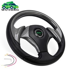 320mm 12.5inch Carbon Fiber PVC Sports Racing Steering Wheel Universal Flat Dish picture