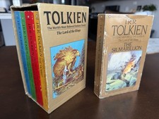 Vintage 1984 LORD OF THE RINGS + Silmarillion Ballantine Box Set JRR Tolkien Lot picture