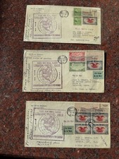 Rare 1938 National Air Mail Week Signed Cover Trio- Ok to London Hawaii Calcutta picture