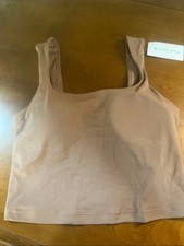 NWT Athleta Transcend Square Neck Crop Bra— Taupe Medium picture