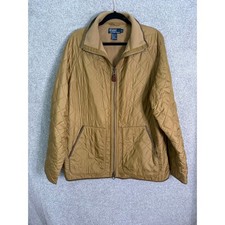 Vintage Polo Ralph Lauren Quilted Fleece Jacket XL Tan 90s picture
