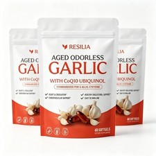 Resilia Garlic Extract 600mg Softgels (60 Count) – Odorless Aged Garlic Extragf picture