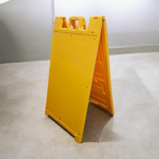 Plasticade Signicade Yellow Plastic A-Frame Sign Stand Sandwich Board 45x25x3