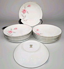 Noritake Rosemarie 12 Soup Bowls 7.5” Fine China Japan Set Twelve Silver Trim picture