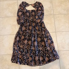 Anthropologie Let Me Be Floral Smocked Tiered Midi Dress Petite Small SP NWT picture