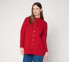 Aran Crafts Women's Top Sweater Sz XS Make Your Selection: Merino Red A721747 picture