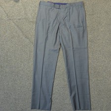 Incotex Dress Pants 36x32 Super 150's Wool Flat Front Classic Fit Gray picture