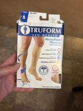 Truform 20-30 mmHg XLarge Open Toe Beige Compression Socks Below Knee 0865 picture
