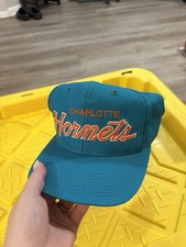 Vintage 90's Sports Specialties The Pro Charlotte Hornets Script SnapBack Hat picture