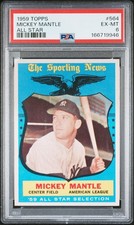 1959 TOPPS ALL STAR #564 MICKEY MANTLE PSA 6 picture