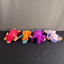 Ty Beanie Babies LOT: SNORT II, SQUEALER II, PEANUT II, & Patti II - 30th Anniv. picture