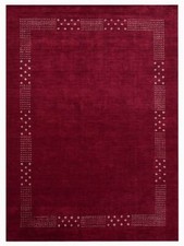 Eco-Friendly Hand Knotted Loom Silk Mix Area Rugs Contemporary Dark Red BBLSM530 picture