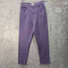 Coldwater Creek Womens Purple High Rise Tapered Leg Pants Size 10 Cotton Stretch picture
