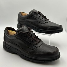 Rockport Ridgefield Eureka Shoes Mens 10 Brown Leather APM70534 Dad Shoe Comfort picture