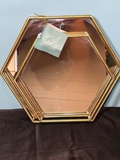 Kate and Laurel Felicia Glam 2-Piece Nesting Metal Mirrored Accent Trays, Gold, picture