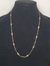 Victorian Style 14K Yellow & White Gold Filigree Lozenge Station 24
