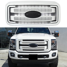 New Oxford White Grille Assembly For 2011-2016 Ford F250 F350 F450 F550 Platinum picture
