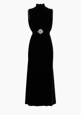 Saloni Fleur Embellished Velvet Maxi Dress picture