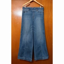 SPANX Seamed Front Wide Leg Jeans Vintage Indigo Size XL picture