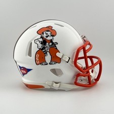 Oklahoma State Cowboys CUSTOM Matte White - Pistol Pete Mini Football Helmet 2 picture