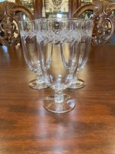 Holly Clear by Fostoria - Three Vintage Iced Tea Glasses picture