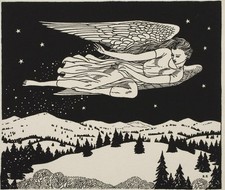 Rockwell Kent : Angel : Woodcut 1916 Art Print picture
