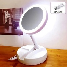 10X LED Magnifying Lighted Vanity Mirror Foldable Desk Makeup Flexible picture