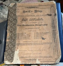 Rare 1835 Smith's Atlas for Schools Antique World Map Book COMPLETE 12 Maps picture