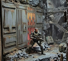 1:12 Scale Brick Wall Diorama Display For Star Wars GI Joe 6 inch Figures picture