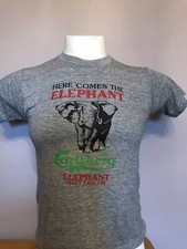 RARE VINTAGE CARLSBERG ELEPHANT MALT LIQUOR SNEAKERS RAYON TRI BLEND SHIRT picture