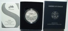 = 2008-W BU BURNISHED American SILVER Eagle Dollar ASE Coin with Box COA picture