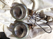 Pair of Vintage Round Tractor or Vehicle Lights with Glass Lenses – Untested picture