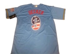 Bob Uecker Stitched FOUTH OF JULY Jersey Mens Size XL  Milwaukee Brewers picture