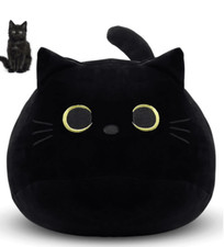 9.8in Kawaii Black Cat Plush Pillow Doll - Soft Toy for Kids, Anime Cat Plushies picture