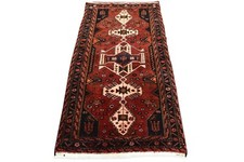 Vintage Zanjan Rug 3'4'' x 6'4'' Red Wool Tribal Hand-Knotted Oriental Carpet picture