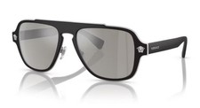 VERSACE VE2199 10006G 56mm MATTE BLACK LT GREY MIRROR SILVER Men's Sunglasses picture