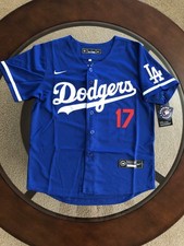 sNWT Shohei Ohtani Dodgers Kids Small Blue Away Jersey Stitched #17 picture