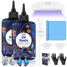 KISREL UV Resin with Light - 200G Upgraded Hard Type Crystal Clear Ultraviolet C picture
