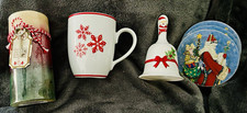 Shirley Delph Old World Santa Coasters, set of 4; World Market 12oz Ceramic Mug picture