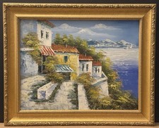 Nomikos Mediterranean Seaside Villa Decorative Collectible Framed Art Painting picture