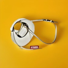 STAUD Micro Moon Bag Ivory Leather Sculptural Mini Crossbody Y2K Minimalist  picture