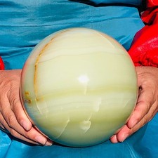 9.17LB Natural Afghan Jade Sphere Polished Crystal Healing Ball Home Reiki picture