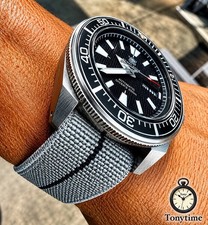 Marine Flex Premium 22mm Gray Nylon Watch Strap | Pass-Through Diver Band picture