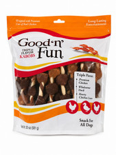 Good'n'Fun P-94187 Triple Flavor Kabob Dog Chews 24 Oz 36 Pieces picture