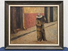 c1940s WPA Style Social Realist Mexican Laborer Oil Painting by V.A. Stevens picture