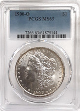 1900-O $1 Morgan Silver Dollar PCGS MS63 w/Reverse Toning (144) picture