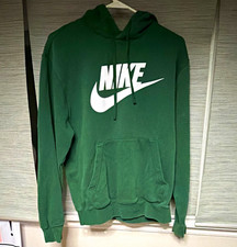 Nike Sportswear Men’s Green Fleece Pullover Hoodie Logo Pockets S BV2973-341 picture