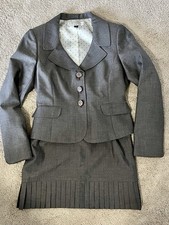 Tahari Arthur S. Levine Women's Skirt Suit 4P Gray, 2-Piece Set, Lined picture